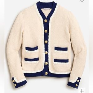 J.Crew blue/cream lady jacket/cardigan - size M.  EUC.